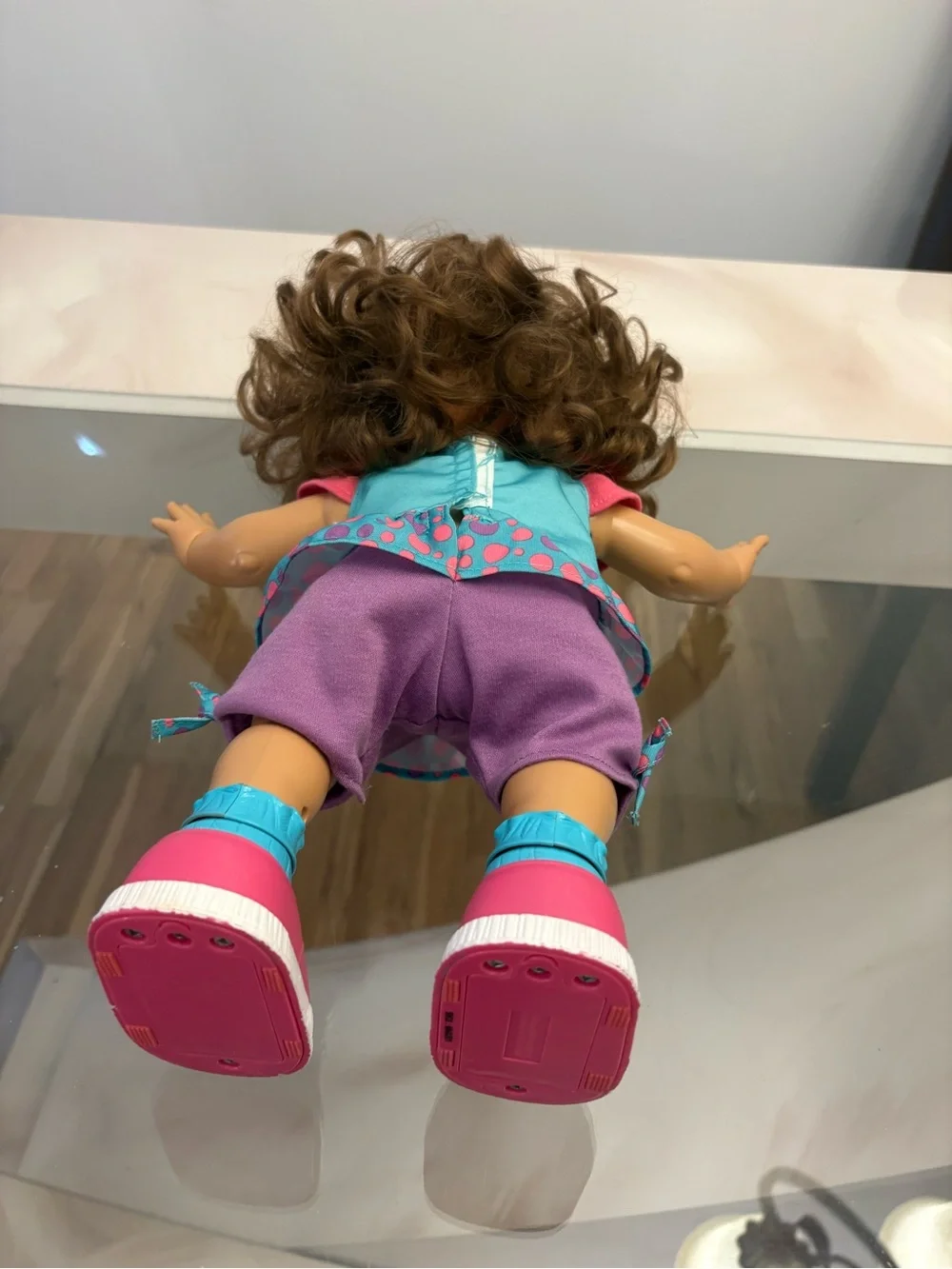 Hasbro Baby Alive Doll Brown Hair Green Eyes Puppy Dress Pink 12